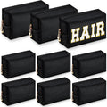 Set 9 Neceseres de Maquillaje Sanwuta – Cuero PU Impermeable, Doble Cierre, Color Negro
