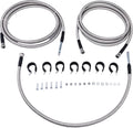 YLQASOON Front Flexible Stainless Steel Braided Fuel Line 819-845 Compatible with Chevrolet Silverado 2500HD 3500HD 3500Classic 3500 for GMC Sierra 2500HD 3500HD 3500Classic 3500 2004