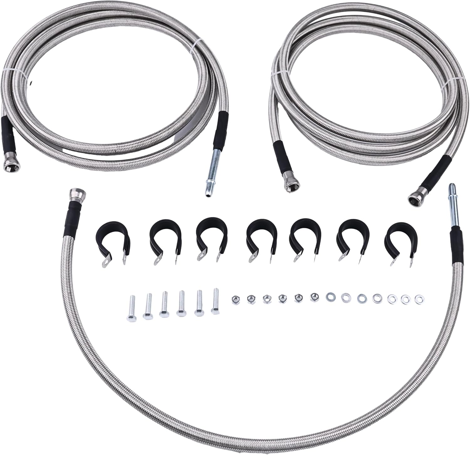 YLQASOON Front Flexible Stainless Steel Braided Fuel Line 819-845 Compatible with Chevrolet Silverado 2500HD 3500HD 3500Classic 3500 for GMC Sierra 2500HD 3500HD 3500Classic 3500 2004