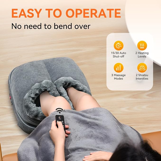 Masajeador de Pies Shiatsu Snailax con Calor — Terapia Profunda, Alivio de Fascitis Plantar y Circulación