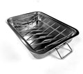 Juego de asadera VBOYL de acero inoxidable premium de 40 cm con rejillas para hornear y en forma de V - Resistente, saludable y apto para lavavajillas para pavo y pollo.