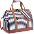 Bolsa Viaje Lekesky Mujer Bolso Fin de Semana Compartimento Zapatos 33L Almacenamiento Extra Grande Raya Azul