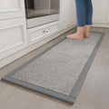 Tapete de Cocina Antideslizante Lavable 17x30 Pulgadas | Alfombra Absorbente Estilo Yute Café