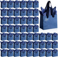 Bolsas de Regalo de Papel Qilery 50 Piezas con Papel de Seda | Pequeñas con Asa y Etiquetas | para Cumpleaños, Bodas y Negocios | Azul Marino