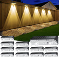 Luces solares para cercas KEILAIMO para exteriores, paquete de 12 unidades, resistentes al agua IP65, alimentadas por energía solar con lente LED ultrabrillante, 9 modos de color, más de 12 horas de luz constante para terraza/patio/piscina/pared - Negro