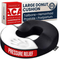 Cojín Donut de 5 STARS UNITED para hemorroides y coxis – Cojín grande para el suelo para aliviar el dolor – Coxis, próstata, ciática, suelo pélvico, úlceras por presión, embarazo, recuperación posparto, negro
