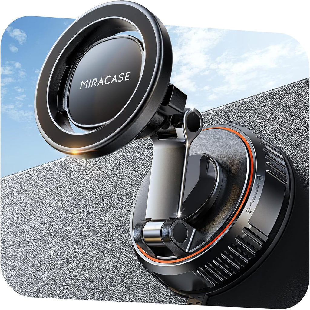 Soporte Magnético para Auto Miracase Compatible con MagSafe - Imán 3600gf, Ventosa 89 lbs y Ajuste 360°