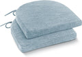 IPYNBAP Cojines para Sillas de Comedor | 40x40 cm | Cojines Antideslizantes de Interior con Lazos y Funda Removible | Set de 2 | Azul Claro