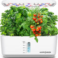 Sistema de cultivo hidropónico para jardín interior Ahopegarden: kit de germinación de plantas con 10 cápsulas, lámpara de cultivo de hierbas y hortalizas para encimera con luz LED - Maceta hidropónica para cosechar lechuga
