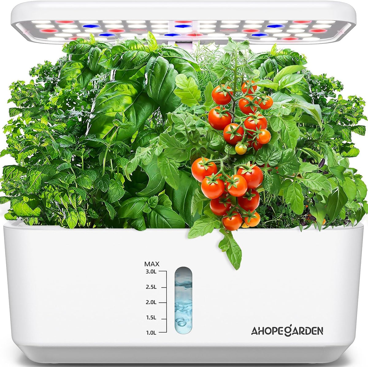 Sistema de cultivo hidropónico para jardín interior Ahopegarden: kit de germinación de plantas con 10 cápsulas, lámpara de cultivo de hierbas y hortalizas para encimera con luz LED - Maceta hidropónica para cosechar lechuga