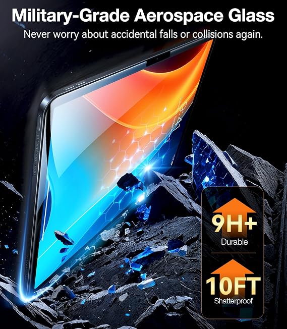 Protector de Pantalla TORRAS para iPad Pro 11" M5 2025 / M4 2024 — Vidrio Templado 9H+, Grado Militar, Compatible Apple Pencil