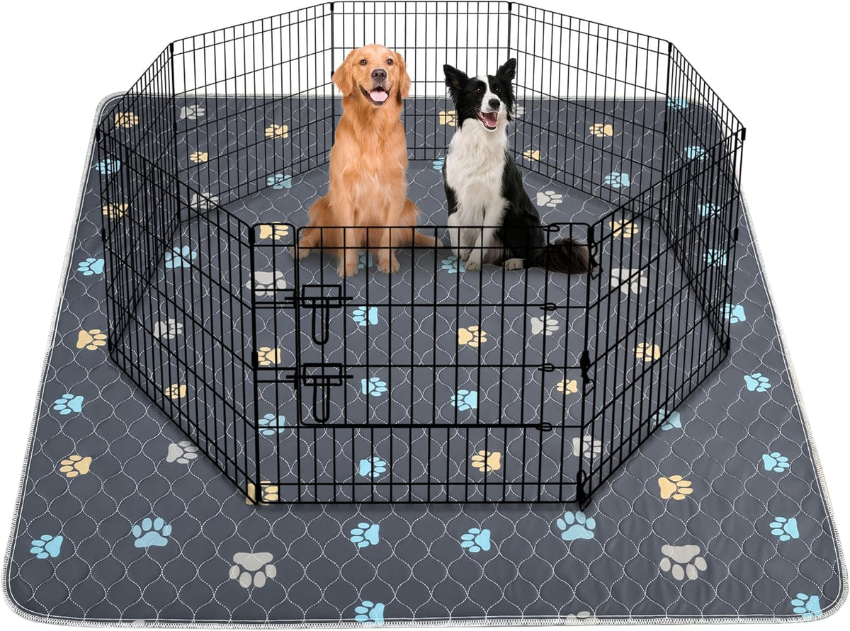 Almohadilla lavable para cachorros Aitmexcn, 2 unidades, 100 % impermeable, para entrenamiento de parto de cachorros/perros mayores, almohadillas reutilizables de secado rápido para cachorros, para uso en interiores, exteriores y viajes en coche - 48'' x