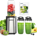 Licuadora Ganiza para batidos, 14 piezas, licuadora personal para batidos y smoothies para la cocina con 3 vasos portátiles (1 de 710 ml y 2 de 500 ml), máquina para batidos individuales, receta nutritiva