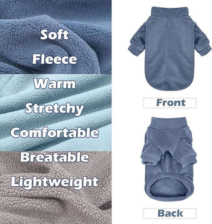 Suéter para perro, paquete de 3 suéteres para perros pequeños, ropa ultra suave y cálida para cachorros, abrigo para perro para el invierno (Gris+Azul+Azul marino, Pequeño)