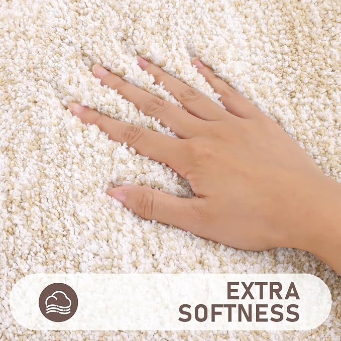 Juego de 4 alfombras de baño de microfibra de felpa, color café oscuro