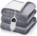Manta eléctrica Greenoak de 50" x 60", con 10 niveles de calor, apagado automático (1/2/4/6/8 horas), suave tejido Sherpa, ideal como regalo para abuelas, madres y personas mayores, color gris niebla.