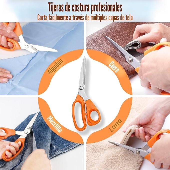 Kit de Costura Profesional Maxfanay para Adultos – Agujas, Hilo 43XL, Tijeras de Sastre, Cortador y Más para Viaje y Hogar
