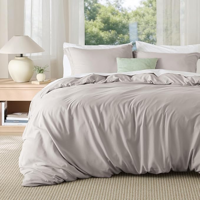 Funda Nórdica Bedsure Oversized King 3 Piezas – 120x98", Ultra Suave, Cierre con Cremallera | Lino