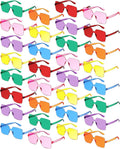 Pack 51 Pares Gafas de Sol Divertidas Chumia – Colores Caramelo, Sin Marco, Cuadradas y Rectangulares para Fiesta