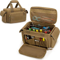 Bolsa de herramientas pequeña Rexmica con base acolchada gruesa y antifricción, organizador de herramientas para hombres, bolsa táctica, bolsa para campo de tiro, bolsa de trabajo multifuncional para reparadores, electricistas y carpinteros (caqui).