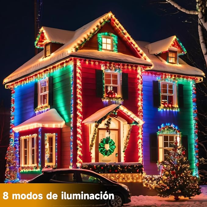 Luces Solares Decorativas ELECGO Multicolor ⚠️ NO INCLUYE ESTACA DE TIERRA — LED Impermeable, 8 Modos, Para Jardín y Festivales