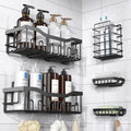 EUDELE Organizador de Ducha Adhesivo Pack 5 – Acero Inoxidable, Gran Capacidad, Sin Taladro | Almacenamiento Baño