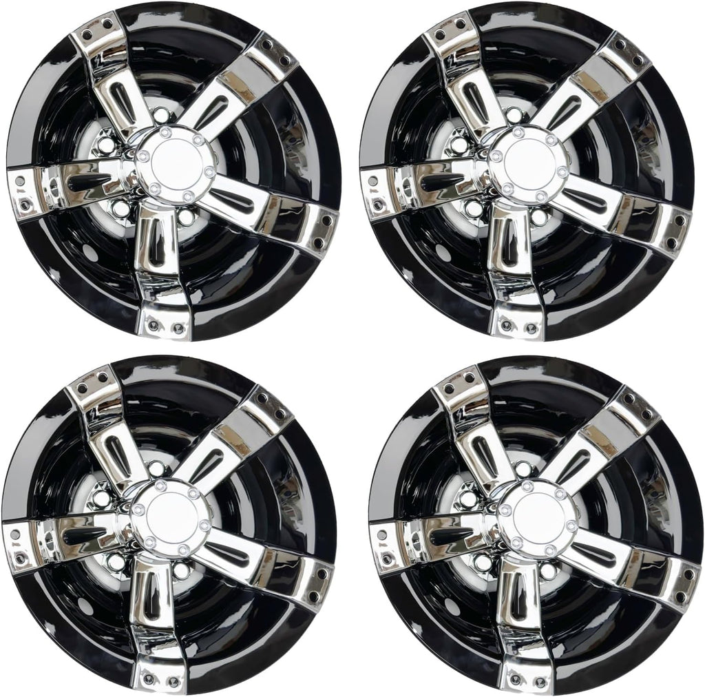 Tapacubos Dr.Acces de 10" con radios cromados para carritos de golf EZGO Cub Car y Yamaha (juego de 4 piezas)