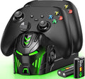 Estación de carga compatible con mandos Xbox, batería recargable de 2 x 5520 mWh para mandos Xbox One/Series X|S con base de carga dual y 4 cubiertas (controlador no incluido)