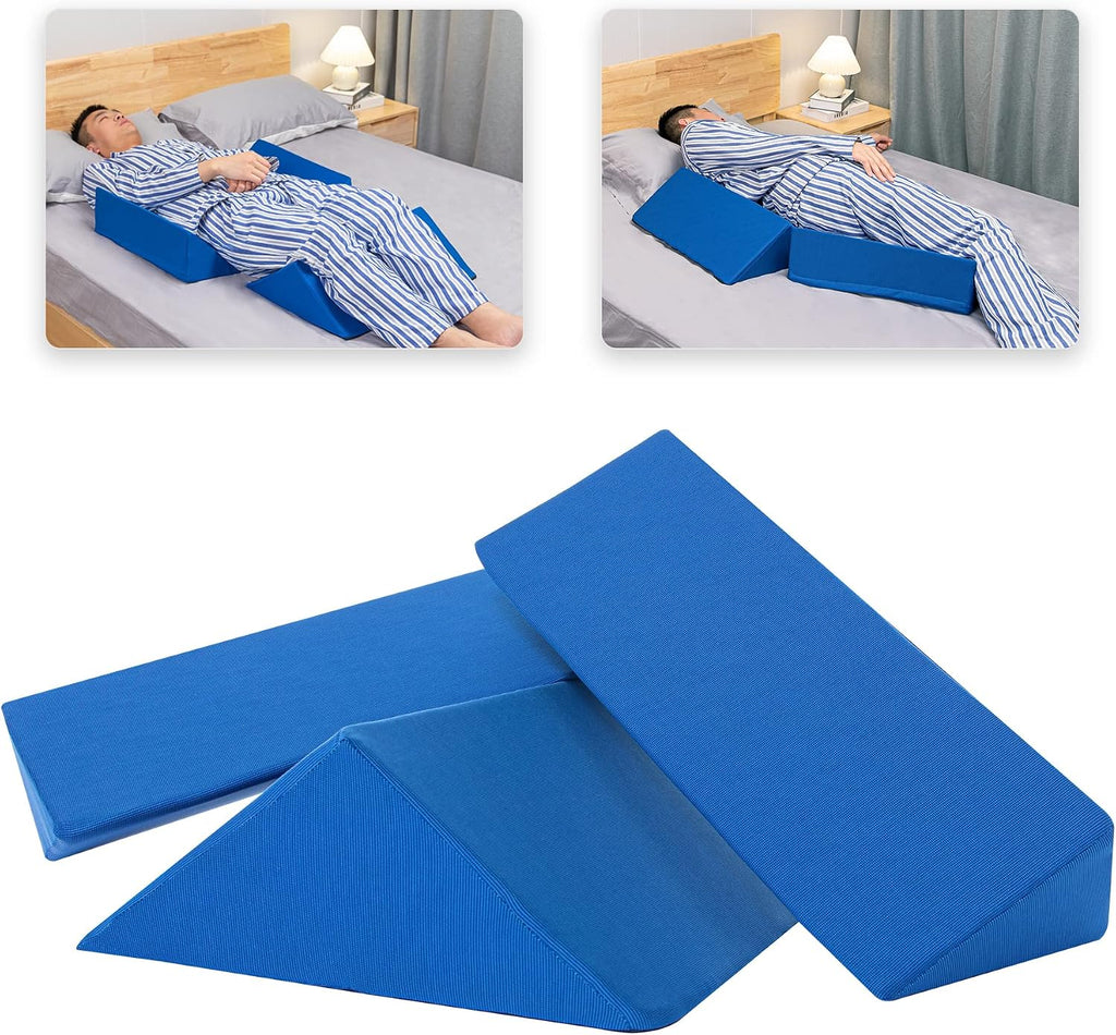 Almohada de cuña de posicionamiento para dormir de lado (3 en 1), cuñas de cama triangulares de 40 grados y posicionadores corporales para dolor de espalda, prevención de úlceras por presión