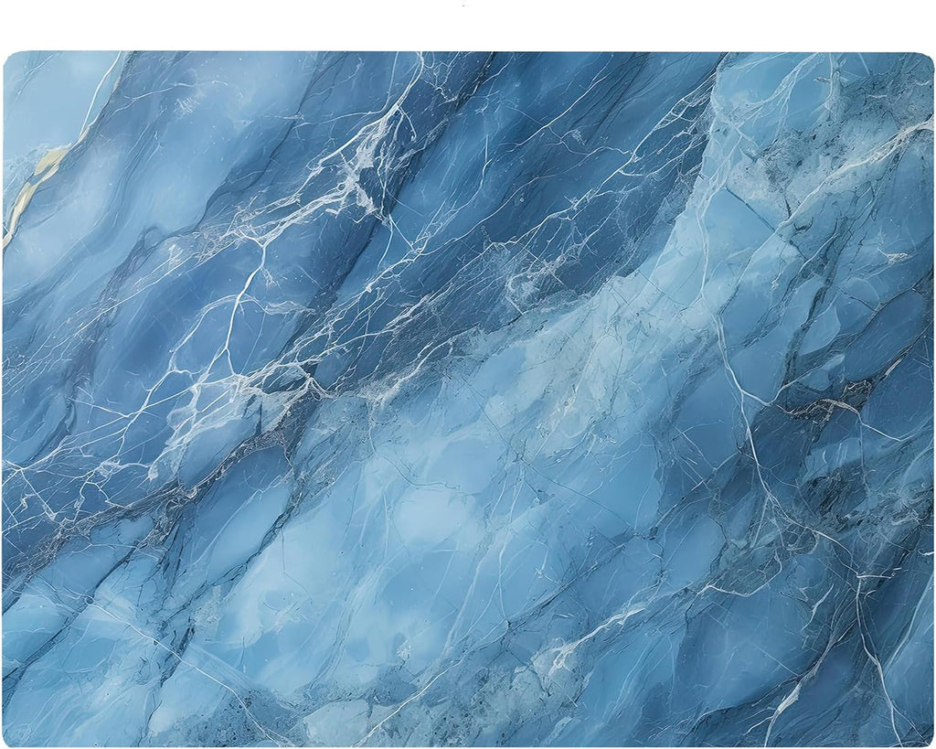 Blue Marble Kitchen Glass Cutting Board Ocean Decorative Gift Marbled Granite Stone Rock Gift For Her Mom Wife (Blue Marble)