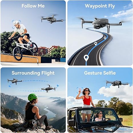 Dron GPS con cámara para adultos 4k, motor sin escobillas, retorno automático a casa, sígueme, posicionamiento óptico, transmisión de video FPV 5G, cámara FOV de 120°, lente ajustable de 90°