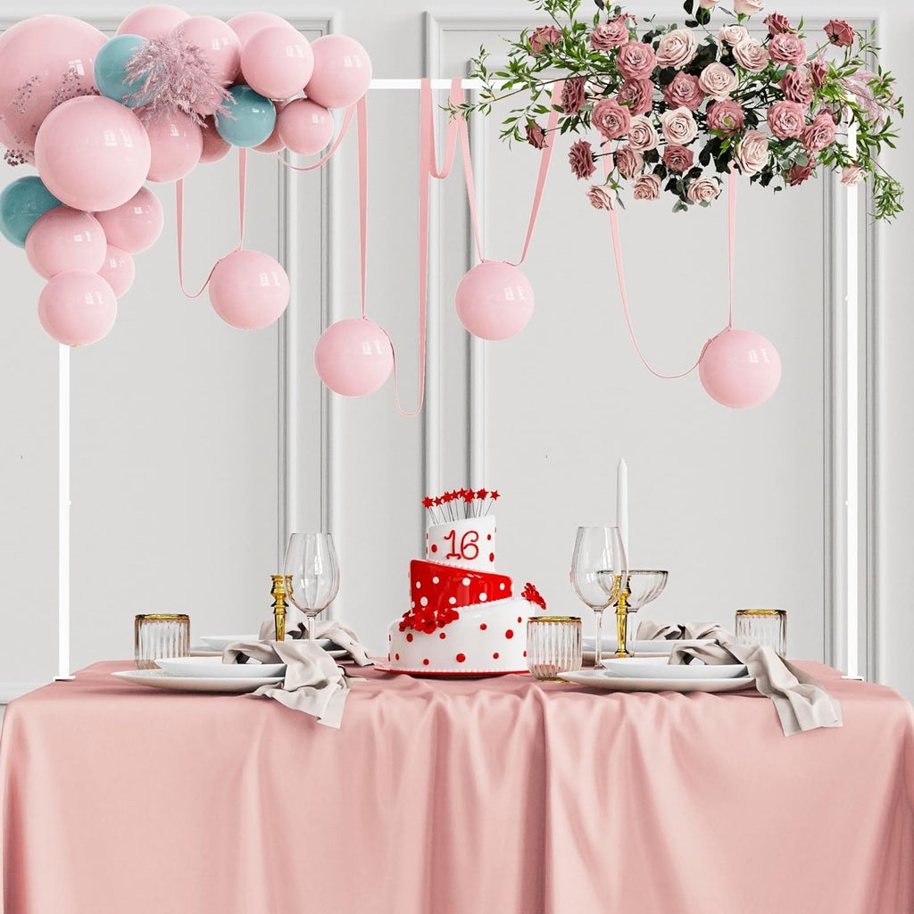 Arco de Mesa Fomcet Ajustable de Metal Blanco – 33–107 cm Alto, 74–250 cm Largo para Eventos