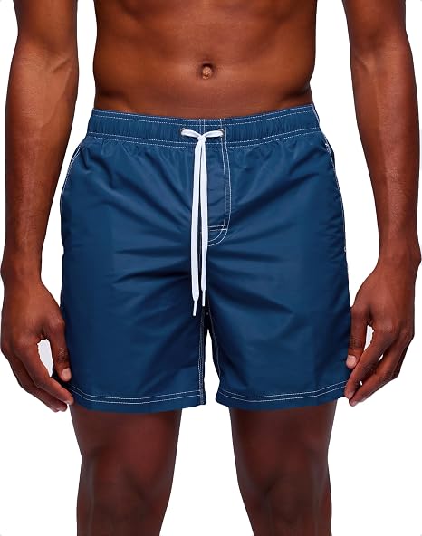 Talla M | SUNDEK Traje de baño con cintura elástica para hombre, traje de baño de 16 pulgadas de largo y 7.5 pulgadas de entrepierna