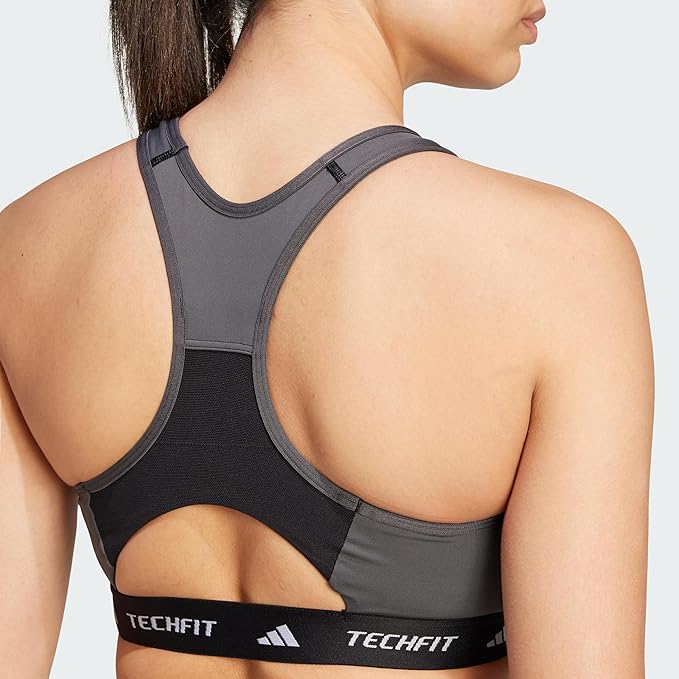 adidas Techfit Medium-Support High-Neck Colorblock Bra Sujetador para Mujer