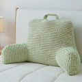 NOONTIDE Almohada de Lectura con Asa Superior | Tela Suave Diseno Ergonomico | Soporte de Espalda para Cama | Lavable Ver TV Gaming | Verde