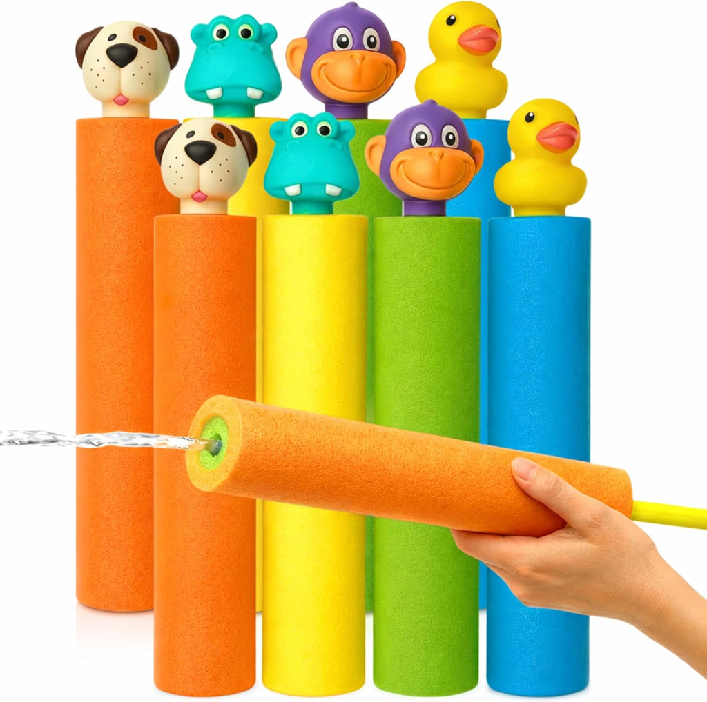 Set de 8 Pistolas de Agua para Ninos, Lanzadores de Agua para Piscina y Playa, Juguetes de Verano