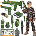 Disfraz militar de juguete MSKOLER para niños de 3 a 8 años - Disfraz de soldado raso para niños con equipo, accesorios y uniforme, regalos, disfraces de Halloween para niños de 3 a 12 años.