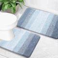 Set de Tapetes de Baño OLANLY 2 Piezas | Microfibra Suave Antideslizante | Azul 24"x16" + 24"x20"