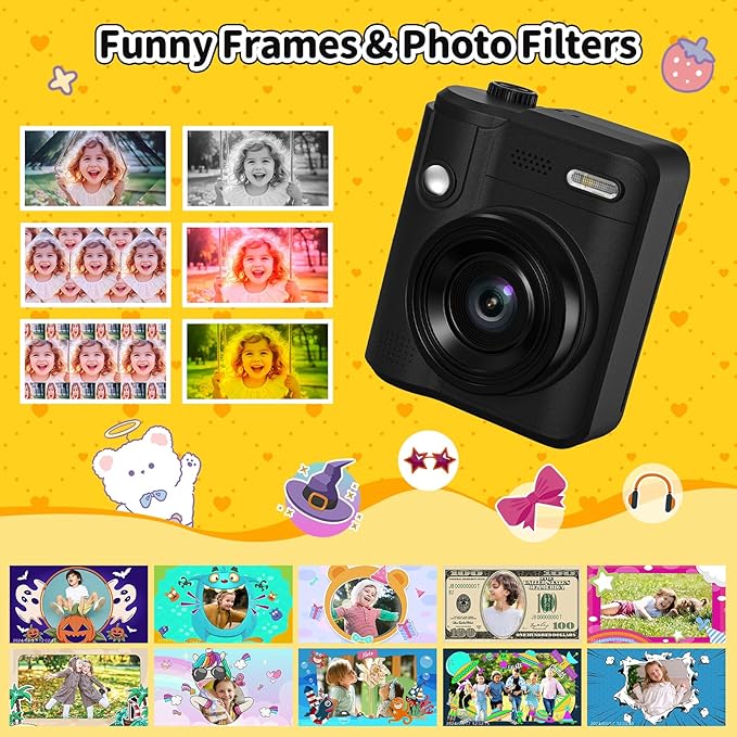 Camara Infantil con Impresion Instantanea para Ninos y Ninas — Regalo Ideal de 3 a 12 Anos