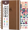 Agenda de presupuesto Clever Fox en espiral Cuaderno para el seguimiento de gastos Organizador de presupuesto mensual, libro de registro financiero y libro de cuentas para controlar su dinero Registro de facturas sin fecha, 6.3 x 8.4 pulgadas - Marrón