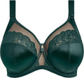 Talla 38M US — Brasier ELOMI Verde Oscuro con Copas de Encaje y Malla Semitransparente