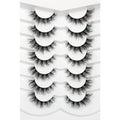 Pooplunch Pestanas Postizas Cat Eye | Faux Mink Ligeras Naturales Wispy 8D, Cortas y Rizadas, 7 Pares