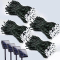 Una de las guirnaldas incluidas en este paquete no enciende.Paquete de 4 guirnaldas de luces solares LED de 400 luces para exteriores, luces navideñas solares para exteriores con 8 modos de iluminación