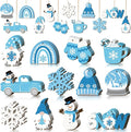 Set 36 Adornos de Madera para Árbol de Navidad | 12 Diseños Invernales