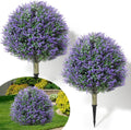 Bolas de Topiario Artificial Lunmon 24 Pulgadas, 2 Piezas | con Flores y Estaca de Suelo | Arbustos Falsos Resistentes a UV para Interior y Exterior | Morado y Rosa ( ARTICULO VIENE COMO SE MUESTRA EN LA SEGUNDA IMAGEN )