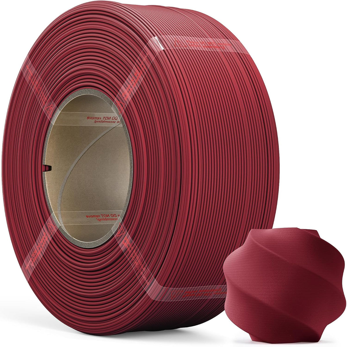 Filamento PLA MarsWork Rojo Vino Mate 1 kg para Carretes Reutilizables, Filamento de Impresión 3D 1.75 mm sin Carrete, Compatible con Impresoras 3D Bambu Lab