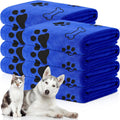 Chumia - 8 toallas para secar perros, gatos y mascotas, microfibra de secado rápido, absorbentes para mascotas medianas (azul oscuro, 40 x 24 pulgadas) 