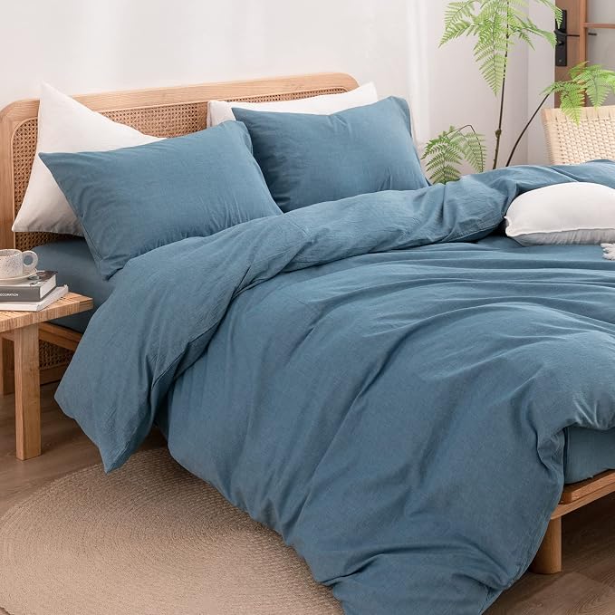 Edredón de 100% Algodón Lavado – Tacto Supersuave, Ligero y Elegante para Cama King