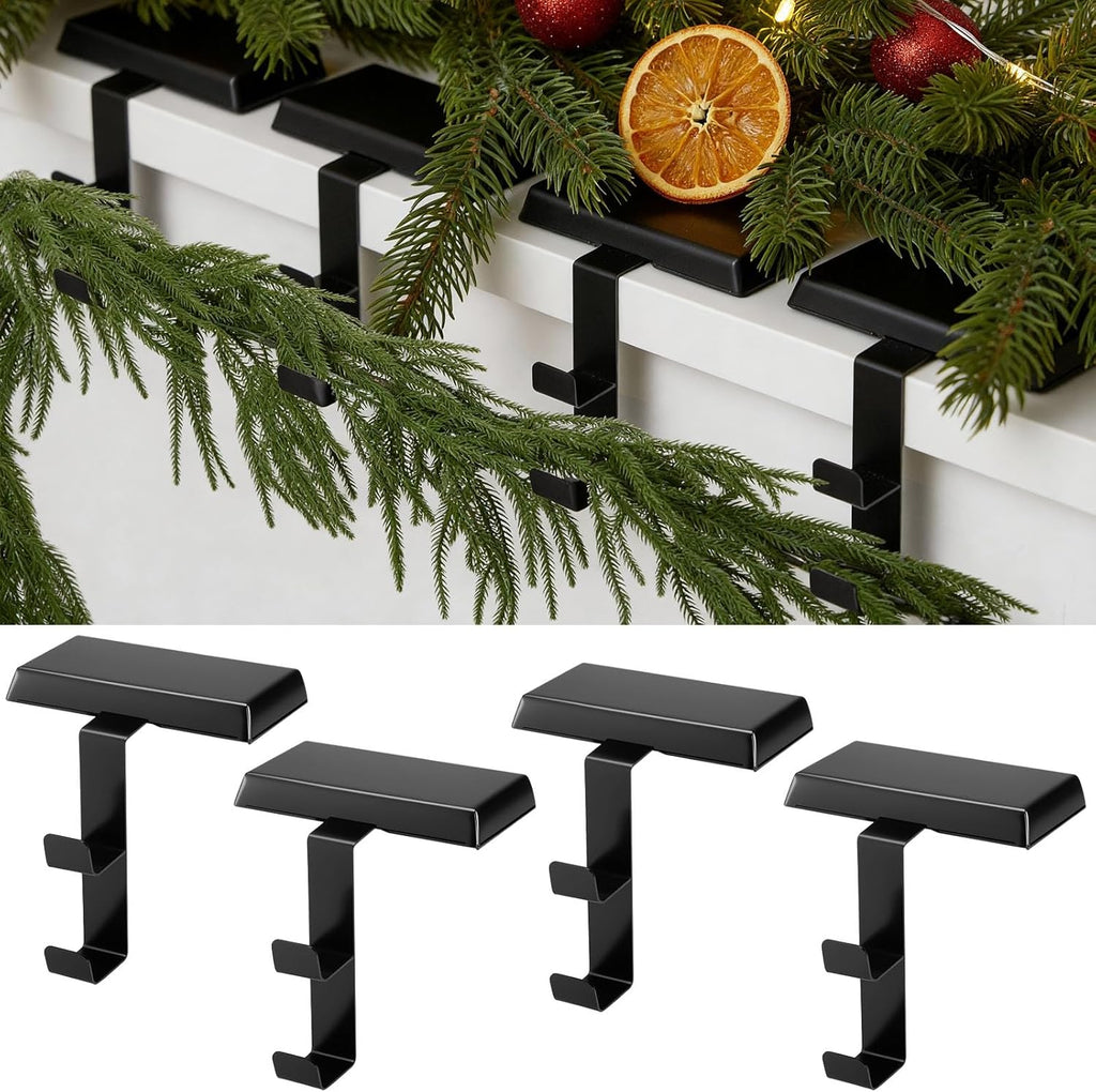 Soporte para Medias de Navidad 2 en 1 – Pack de 4 | Metal Resistente con Base Antideslizante