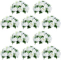 Centros de mesa de flores blancas NUPTIO: 10 arreglos florales artificiales en forma de bola para bodas y fiestas - Rosas artificiales de 24 cm de diámetro para la decoración de despedidas de soltera.